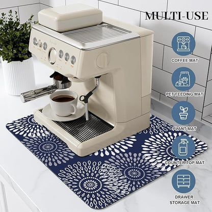 LuxStep Dish Drying Mat Super Absorbent Kitchen Counter Mat Rubber Backing Draining Mat Easy to Clean Kitchen Accessories Dish Rack Pad for Dishes, Utensils, Countertops, Sinks 15" x 18" Blue - Image 3