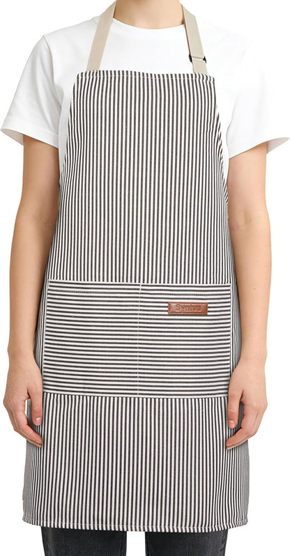Syntus Chef Apron for Men Women Kitchen Cooking Apron with Pockets, Adjustable Bib Aprons Stain Resistant by Syntus