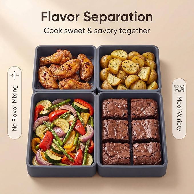 4-Pack Silicone Sheet Pan Dividers Nonstick Heat-Resistant Baking Trays for Oven, Multifunctional Cheat Sheets Silicone Baking Pan for Food Prep & Picnic Storage - Image 3