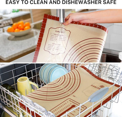 Silicone Baking Mat,28" x 20" Extra Thick Large Non Stick Sheet Mat with Measurement Non-slip Dough Rolling Mat,Reusable Food Grade Silicone Counter Mat for Making Cookies,Macarons,Bread and Pastry - Image 5