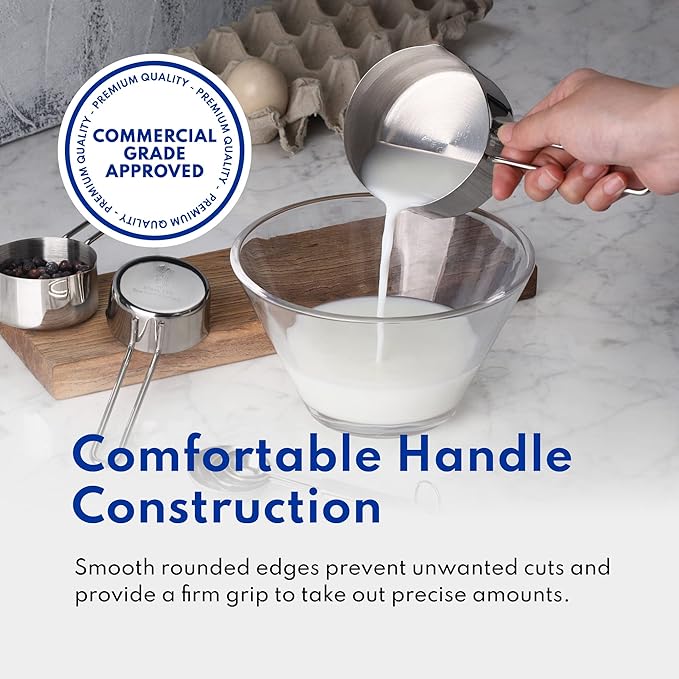 New Star Foodservice 42917 Stainless Steel 8-Piece Measuring Cups and Spoons Combo Set - Image 5