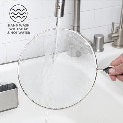 Oggi Set of 3 Stainless Steel Splatter Guard – 8”, 10” and 12” with Stay Cool Handles