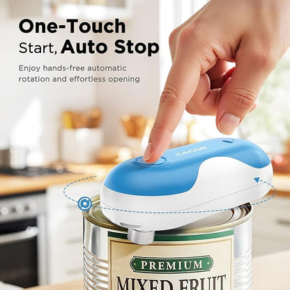 CACOE Automatic Smart Electric Can Opener with Auto Stop & USB-C Charging - Cordless Can Opener for Elderly and Arthritic Users for Seniors & Arthritis, Effortless One-Touch Open (blue)