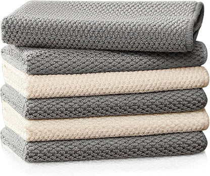 Espresso Accessories Barista Towels 6 Pack – Microfiber Cleaning Cloths for Espresso Machines, Steam Wands & Countertops – Essential Coffee Bar Accessories, 12"x12" by EubooTree