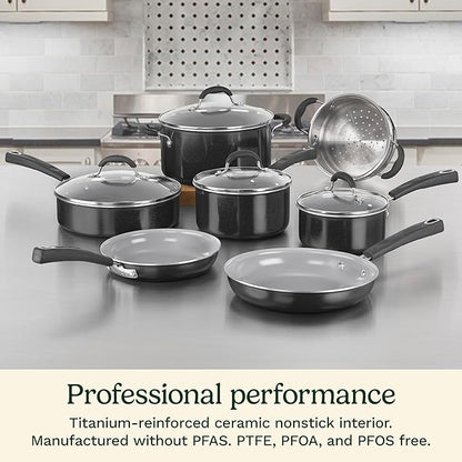 Cuisinart 11-Piece Nonstick Cookware Set, Ceramica XT, Black, 54C-11BK - Image 2