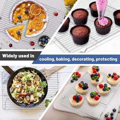 TeamFar Cooling Rack, 16.6” x 11.45” Stainless Steel Wire Baking Rack for Cooking Roasting Grilling, Fit for Oven Pan, Oven & Dishwasher Safe, Non-toxic & Heavy-Duty, 2PCS - Image 7