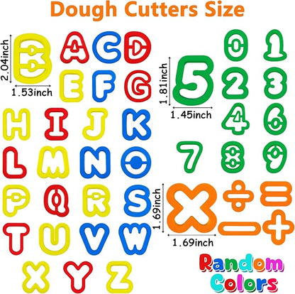 Dough Tool Set with Dough Alphabet Cutters,Numbers Cutters,Mathematical Symbols,Great Dough Tools for Learning Letters and Numbers - Image 2