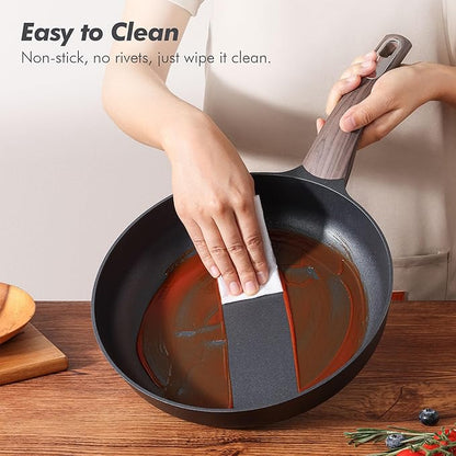 SENSARTE Pots and Pans Set Non stick, Non toxic Healthy Induction Cookware Sets, 14 Pcs Non Stick Kitchen Cooking Set with Frying Pans Set & Saucepan, PFOA PFOS APEO Free, Black - Image 4