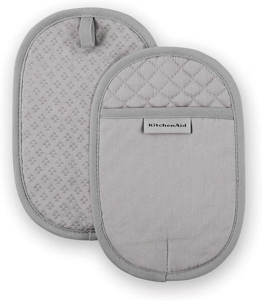 KitchenAid Asteroid Pot Holder 2-Pack Set, Grey, 6.5"x10" by KitchenAid