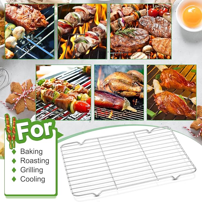 Decymis Cooling Rack and Baking Rack with Stainless Steel, 2 - Pack 10 x 15 Inches Heavy Duty Cooling Racks for Cooking and Baking, Sturdy Cookie Cooling Rack, Easy to Clean Oven & Dishwasher Safe - Image 5