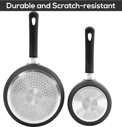 Utopia Kitchen Nonstick Stock Pot Saucepan Set with Lids, 1.5 Quart and 3 Quarts Multipurpose Stock Pots Set for Home, Kitchen or Restaurant, Grey & Black - Image 4