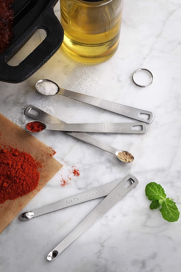 New Star Foodservice 42924 Stainless Steel Measuring Spoons Set, Mini - Image 6