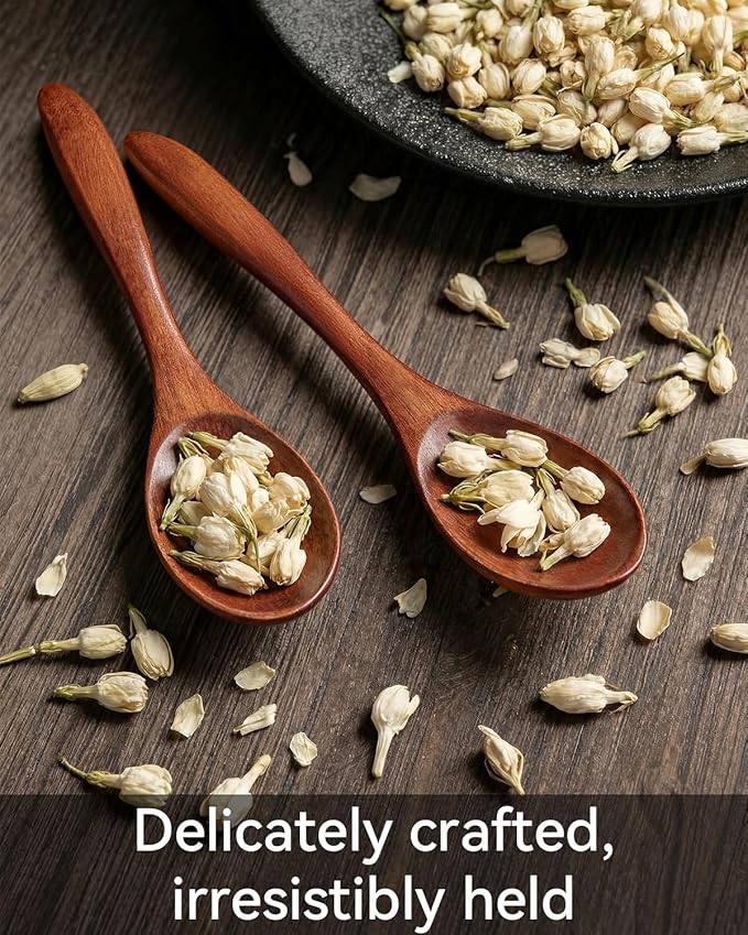 7pcs Small Wooden Spoons for Honey, Tea, Coffee Little Wood Table Spoon for Eating, Stirring Mini Wooden Utensils Set - Image 4