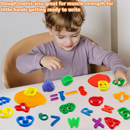 Dough Tool Set with Dough Alphabet Cutters,Numbers Cutters,Mathematical Symbols,Great Dough Tools for Learning Letters and Numbers - Image 5