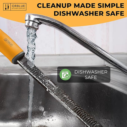 Orblue Lemon Zester & Cheese Grater - Premium Citrus Zester, Kitchen Grater for Parmesan, Chocolate, Fruits, Vegetables, Ginger, Garlic, Nutmeg - Stainless Steel Blades with Protective Cover, Orange - Image 7