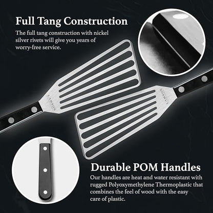 Lamson 3" x 6" Chef's Slotted Turner with Ultra Durable Handle - Left Hand