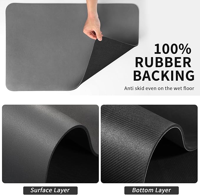 HotLive Coffee Mat - Absorbent Hide Stain Rubber Backed Dish Drying Mat for Kitchen Counter - Bar Mats for Countertops Accessories Fit Under Coffee Maker Espresso Machine - Image 6