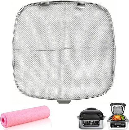 Stainless Steel Splatter Shield for Ninja Foodi AG301, Air Fryer Replacement Parts Accessories Fine Mesh Splatter Screen for Ninja Foodi 5 in1 Indoor Grill Air Fryer AG300,AG300C,AG301C,AG302,AG400