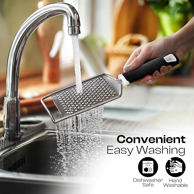Handheld Cheese Grater & Cheese Shredder – Stainless Steel, Rust-Proof, Non-Slip Handle, Durable Flat Grater for Parmesan, Chocolate, Spices, Vegetables & More – Multi-Purpose & Easy to Clean. - Image 7