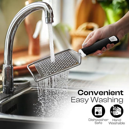 Handheld Cheese Grater & Cheese Shredder – Stainless Steel, Rust-Proof, Non-Slip Handle, Durable Flat Grater for Parmesan, Chocolate, Spices, Vegetables & More – Multi-Purpose & Easy to Clean. - Image 7