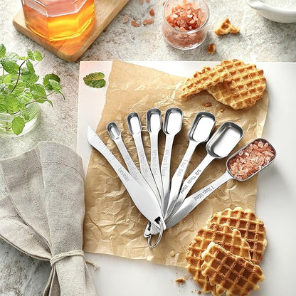 Spring Chef Stainless Steel Measuring Spoons Set of 13 with Leveler, Metal Teaspoon & Tablespoon Measuring Spoons for Cooking & Baking, Fits in Spice Jars, Kitchen Gadgets for Dry & Liquid Ingredients - Image 3