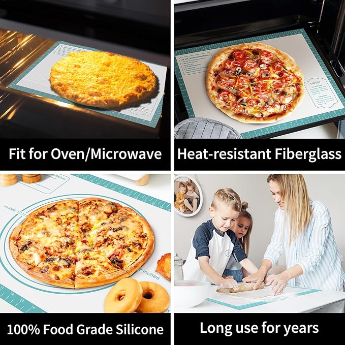 Non-Stick Silicone Pastry Mat, Thick Silicone Baking Mat - Dough Mat for Rolling, Silicone Mat for Baking Cookies Macarons Bread, Extra Large 26 x 16 Inch - Image 2