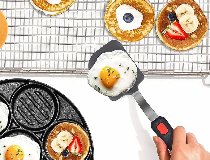 Set of 3, Silicone Spatula Turner,600°F Heat Resistant Cooking Spatulas for Nonstick Cookware, Large Kitchen Utensils BPA Free Rubber Spatula Set for Egg, Pancake, Fish, Burger - Image 3
