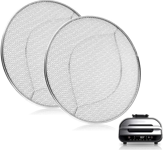 2PCS Replacement Splatter Shield for Ninja Foodi FG551 Air Fryer,Stainless Steel Splatter Screen Part for Ninja Foodi Smart XL 6-in-1 Indoor Grill, FG550, BG500A, DG551