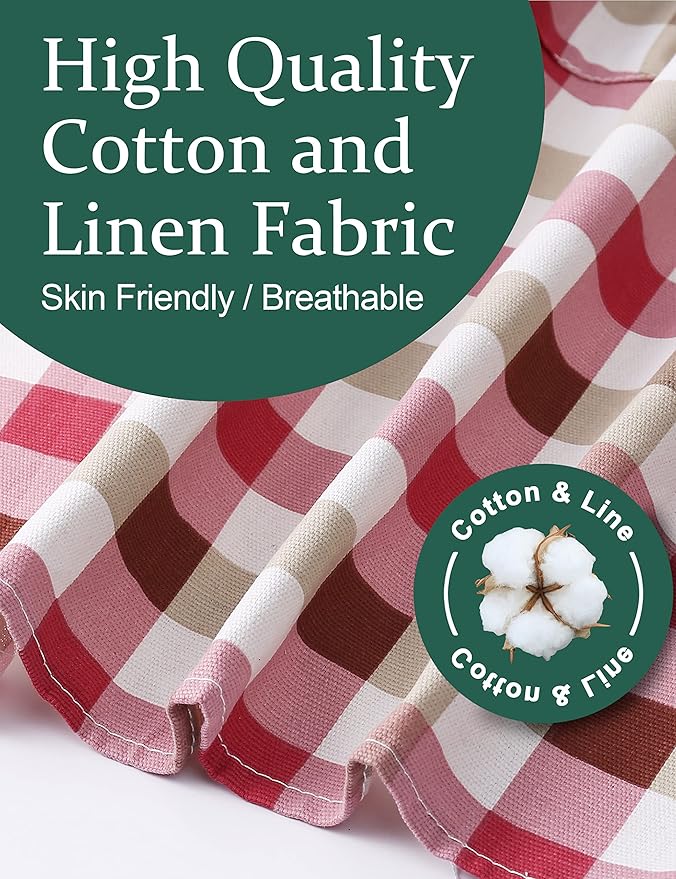 Cozy Adjustable Cross Back Aprons for Women with Pockets Cotton Linen Cooking Kitchen Baking