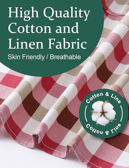 Cozy Adjustable Cross Back Aprons for Women with Pockets Cotton Linen Cooking Kitchen Baking