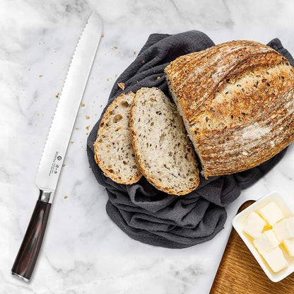 imarku Bread Knife, German High Carbon Stainless Steel Professional Grade Bread Slicing Knife, 10-Inch Serrated Edge Cake Knife, Bread Cutter for Homemade Crusty Bread, Mothers Day Gifts - Image 5