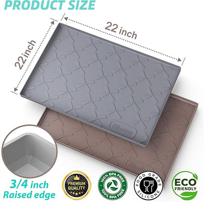 SIKADEER 22" x 22" Under Sink Mat Waterproof, Silicone Mat Kitchen Drawer Shelf and Cabinet Liner, Sink Protector for Kitchen Organizers and Storage, Boot Tray Pet Food Mats - Image 5