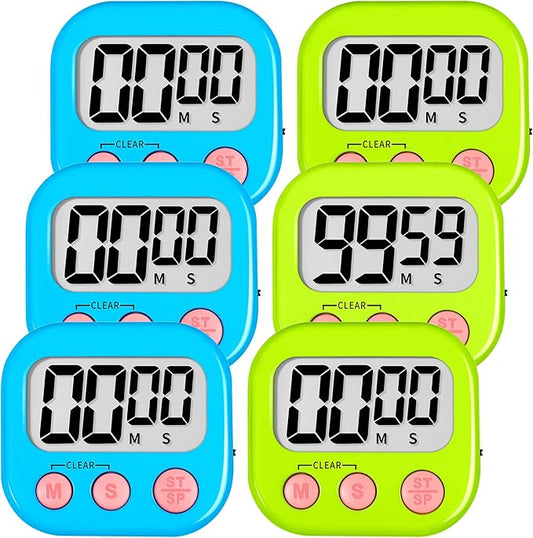 ZILLEEN Classroom Timer for Kids Teachers Digital Timers, Blue Green 6 Pack by ZILLEEN