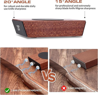 Rolling Knife Sharpener Kit, Kitchen Knife Sharpener with Replaceable Discs Diamond & Ceramic Knife Sharpeners Roller, Magnetic Knife Sharpening Kit with 15 & 20 Degree Base, Afilador De Cuchillos - Image 5