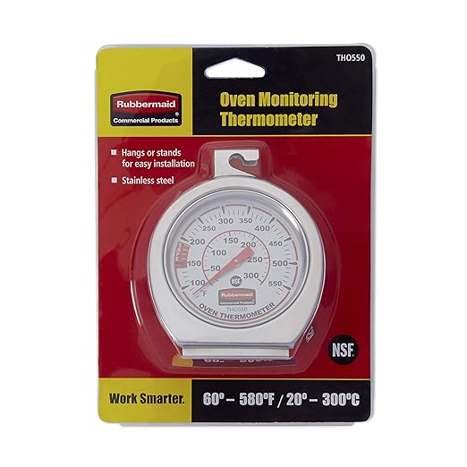 Rubbermaid Commercial Products Stainless Steel Monitoring Thermometer, Safe for Inside Oven/Grill/Smoker, 60-580°F Range, Easy to Read Food Thermometer For Food Resturant/Home Cooking - Image 4
