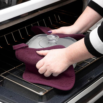 RITZ Terry Potholder & Hot Pad: Unparalleled Heat Resistant, Durable 100% Cotton – Ergonomically Designed for Optimal Grip – Easy-Care Machine Washable – 2-Pack, Beet - Image 4
