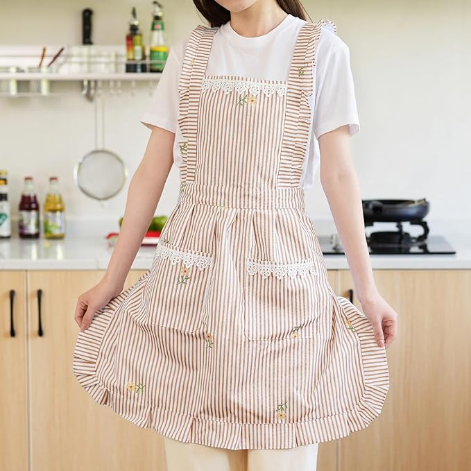 Funny Aprons for Women with Pockets, Kitchen Cooking Grilling Bbq Cute Chef Apron, Mothers Day Birthday Gifts for Women - Image 3