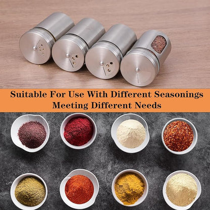 24 Pcs Stainless Steel Spice Jars with Shaker Lids, Seasoning Jars with Adjustable Pour Holes and Glass Window, Empty Spice Bottles for Kitchen Salt Pepper Sugar Seasonings (3.4oz) - Image 4
