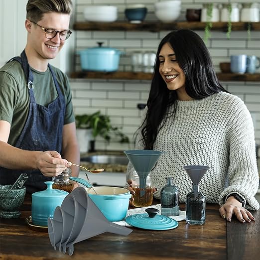 Plastic Funnels for Kitchen Use Set of 4, Food Grade Kitchen Funnel for Filling Bottles Canning and Mason Jar, Different Sizes of Funnels Meet Different Needs, Large Middle Small and Mini (Gray) - Image 6