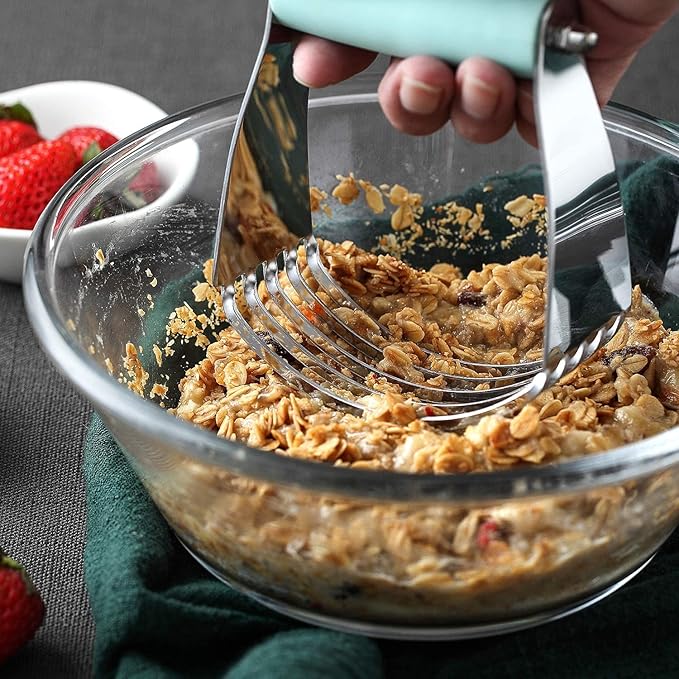 Spring Chef Medium Dough Blender - Stainless Steel Pastry Cutter Tool For Baking w/Thick Sharp Blades - Butter & Dough Cutter - Pastry Blender for Easy Mixing - Dishwasher Safe Kitchen Gadgets - Mint - Image 8