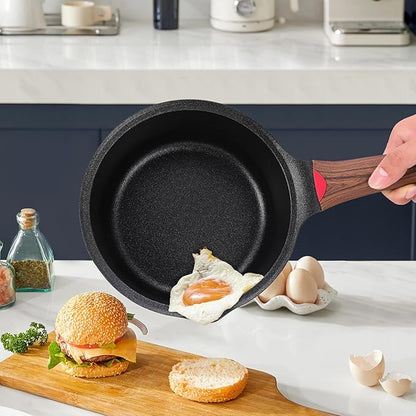 Vinchef 2qt Nonstick Sauce Pan with Lid, Small Milk Pot Pan Germany 3C+ CERAMIC Reinforced Coating,Saucepan with Stay-Cool Handle, Compatible for All Stove Top