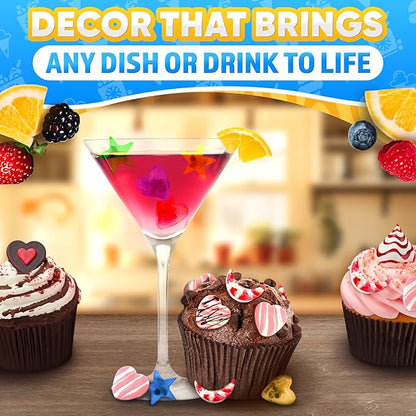 Mini Star Ice Cube Tray with Lid – Stars, Moons & Hearts that Just Pop Right Out – 24 Cavities Cute Ice Cube Tray, Flexible Silicone, Easy Release | Reusable Molds for Cocktails, Parties & Desserts