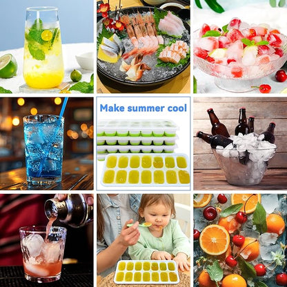 RAIN SPIRIT Ice Cube Trays,2 Pack Durable Stackable Ice Trays for Freezer with Spill-Resistant with Removable Lid, Easy-Release 28 pcs Silicone Ice Maker for Cocktail, juice, Beer,BPA-Free - Image 4