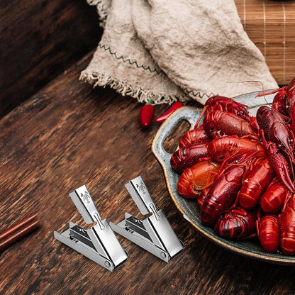4pcs Crawfish Peeler Tool, Hollow Design Stainless Steel Shrimp & Crayfish Sheller Effortless Tail Peeling for Cooked Shrimp Seafood Shucker Easy to Clean Kitchen Gadget for Home & Restaurants