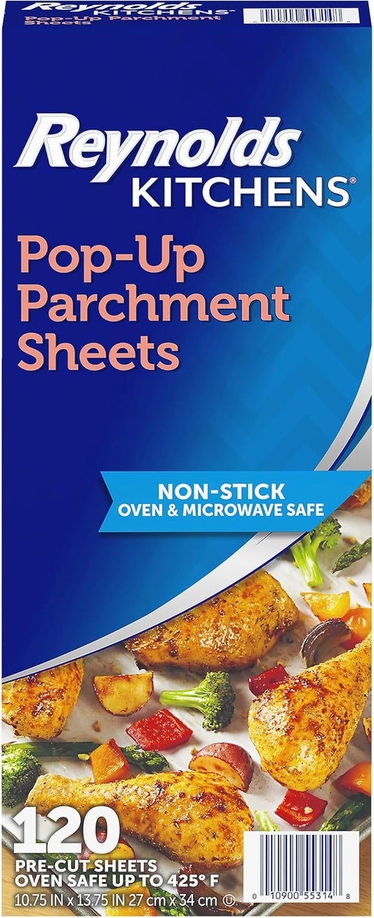 Reynolds Kitchens Pop-Up Parchment Paper Sheets, 10.7x13.75 Inch, 120 Sheets by ReynoldsConsumerProducts