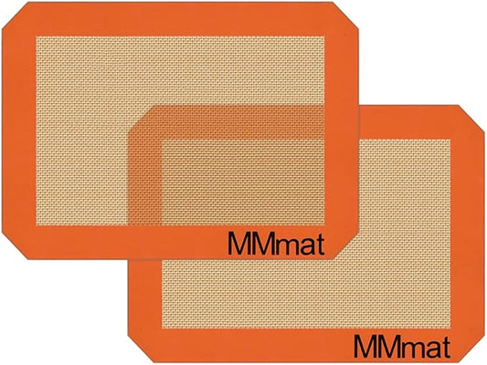 Silicone Baking Mats - Best German Silicone - Non Slip Silicone Baking Sheet, Non Stick Reusable Silicone Mats for Baking, Oven Liner, Counter Mat - 2 Toaster Oven Size Baking Mats