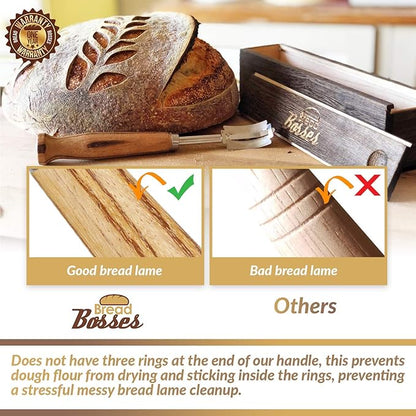 Bread Bosses Bread Bakers Lame Slashing Tool -Dough Making Slasher Tools Baking Sourdough Bread Starter Jar Scoring Knife Razor Cutter Slashing Tool Accessories for Cutting Supplies -Great As A Gift