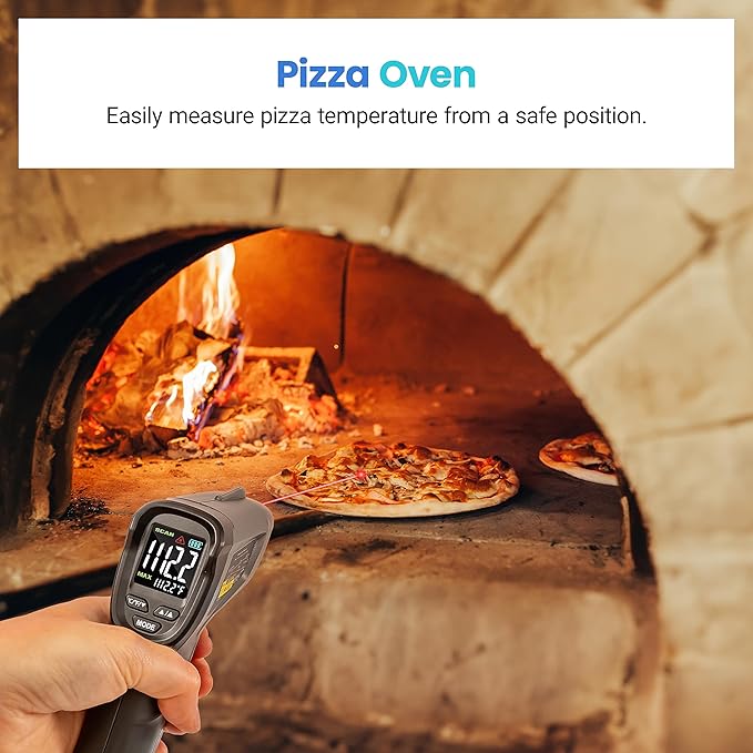Etekcity Temperature Gun Infrared Thermometer -58°F 1130°F, Digital Laser Heat Gun with Adjustable Emissivity & Max Measure for Pizza Ovens, Griddles, Meat, Refrigerators, Engine, HVAC, Kitchen & Pool - Image 4