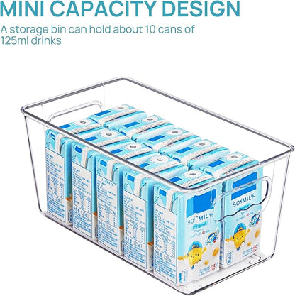 Vtopmart Clear Plastic Storage Bins, 6 PCS Pantry Organizer Bins with Handle for Refrigerator, Fridge, Cabinet, Kitchen, Countertops, Cupboard, Freezer Organization and Storage, Small - Image 4