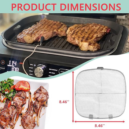 2-Pack Splatter Shield for Ninja AG300 AG301 AG301C AG300C Foodi Air Fryer Accessories, Splash Guard for Ninja 5 in 1 Smart Xl Indoor Grill Mesh Screen, Stainless Steel Splatter Screen